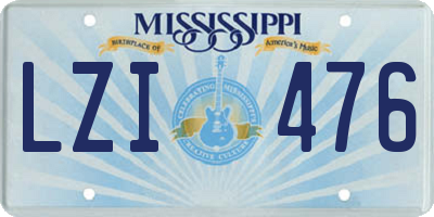 MS license plate LZI476