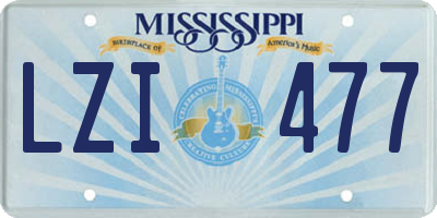 MS license plate LZI477