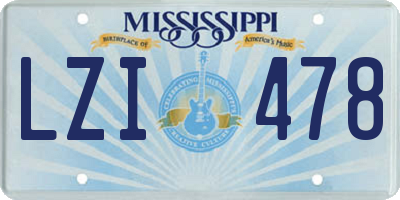 MS license plate LZI478