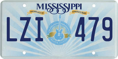 MS license plate LZI479