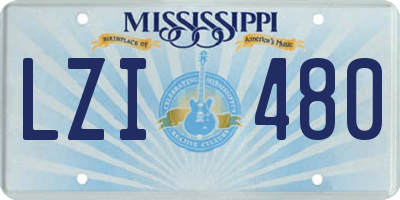 MS license plate LZI480