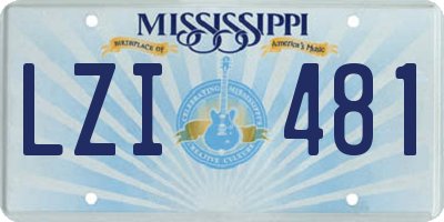 MS license plate LZI481