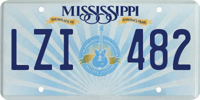 MS license plate LZI482