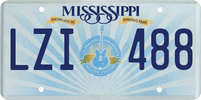 MS license plate LZI488