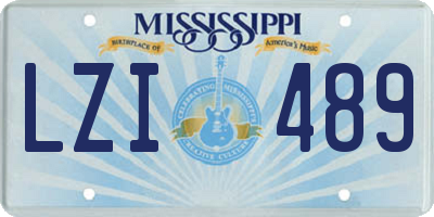 MS license plate LZI489