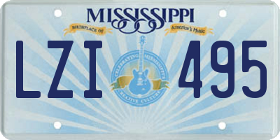 MS license plate LZI495