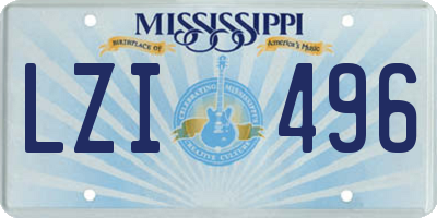 MS license plate LZI496