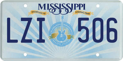 MS license plate LZI506