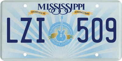 MS license plate LZI509