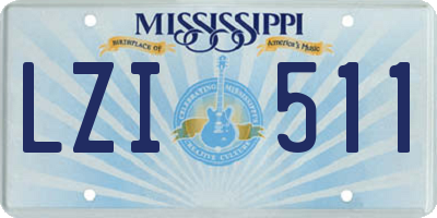 MS license plate LZI511