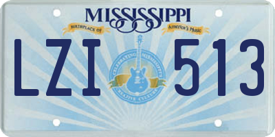 MS license plate LZI513