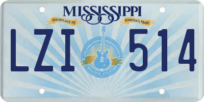 MS license plate LZI514
