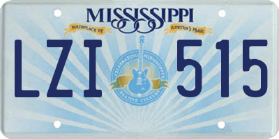 MS license plate LZI515