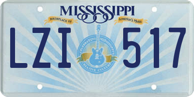 MS license plate LZI517