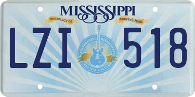 MS license plate LZI518