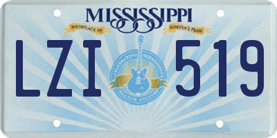 MS license plate LZI519