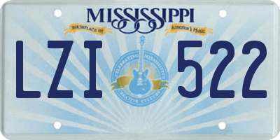 MS license plate LZI522