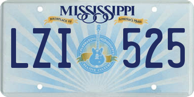 MS license plate LZI525