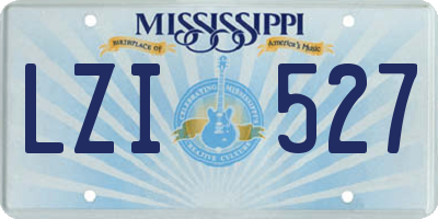 MS license plate LZI527