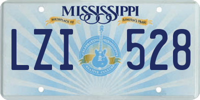 MS license plate LZI528