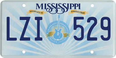 MS license plate LZI529