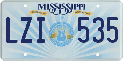 MS license plate LZI535