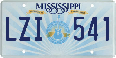 MS license plate LZI541