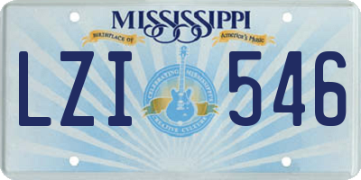 MS license plate LZI546