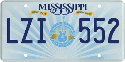 MS license plate LZI552