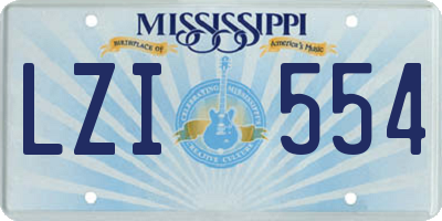 MS license plate LZI554