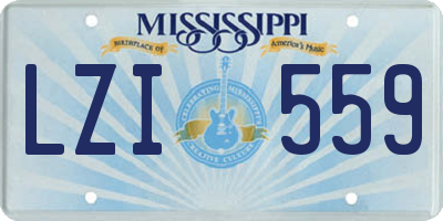 MS license plate LZI559