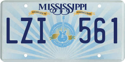 MS license plate LZI561