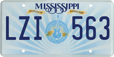 MS license plate LZI563