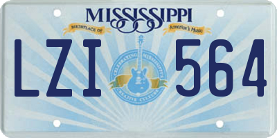 MS license plate LZI564