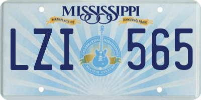 MS license plate LZI565