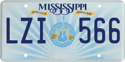 MS license plate LZI566
