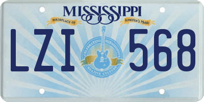 MS license plate LZI568