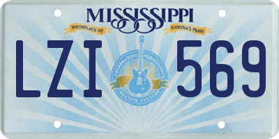 MS license plate LZI569