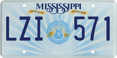 MS license plate LZI571