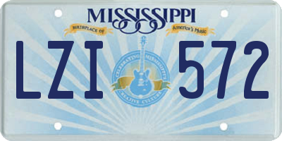 MS license plate LZI572