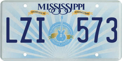 MS license plate LZI573
