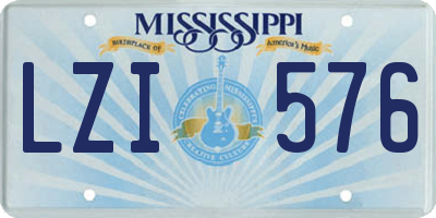 MS license plate LZI576