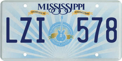 MS license plate LZI578