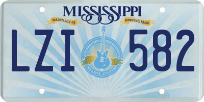 MS license plate LZI582