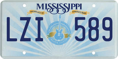 MS license plate LZI589