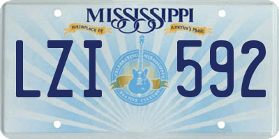 MS license plate LZI592