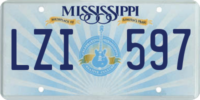 MS license plate LZI597