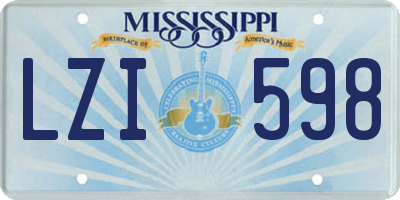 MS license plate LZI598