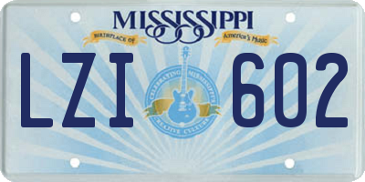 MS license plate LZI602