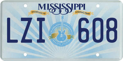 MS license plate LZI608